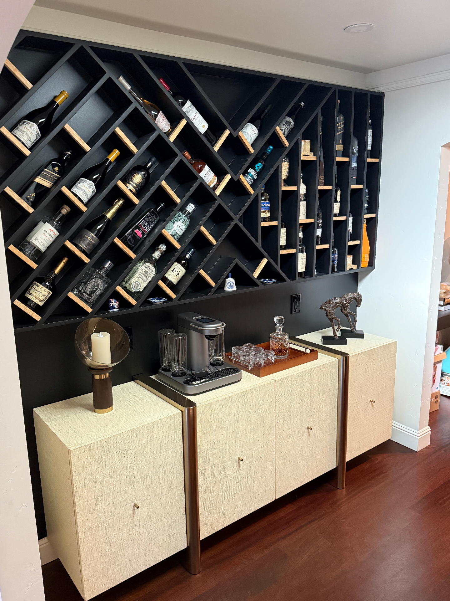 Custom Bar with Wine Rack