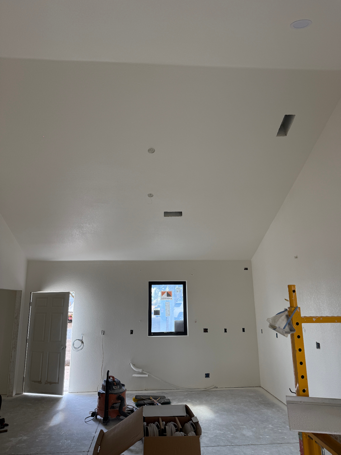 Finished drywall and paint with vaulted ceiling