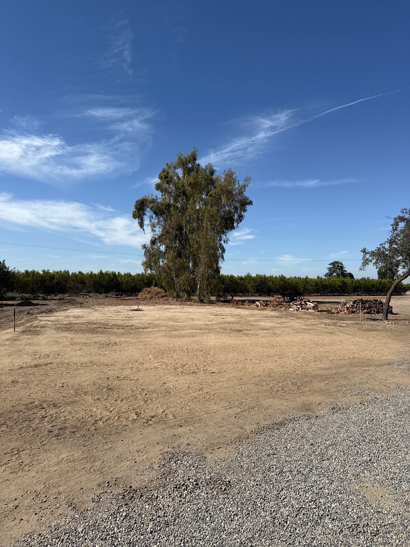 Cleared and graded building site before construction