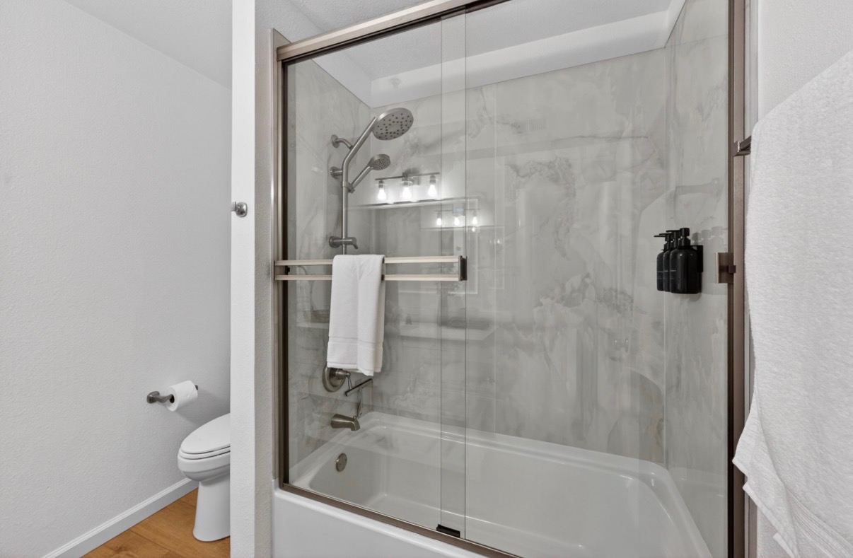 Remodeled Marble Bathroom